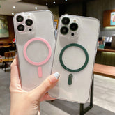 MagSafe Magnetic Transparent PC + Glass Lens Film Phone Case, For iPhone 12 Pro, For iPhone 12